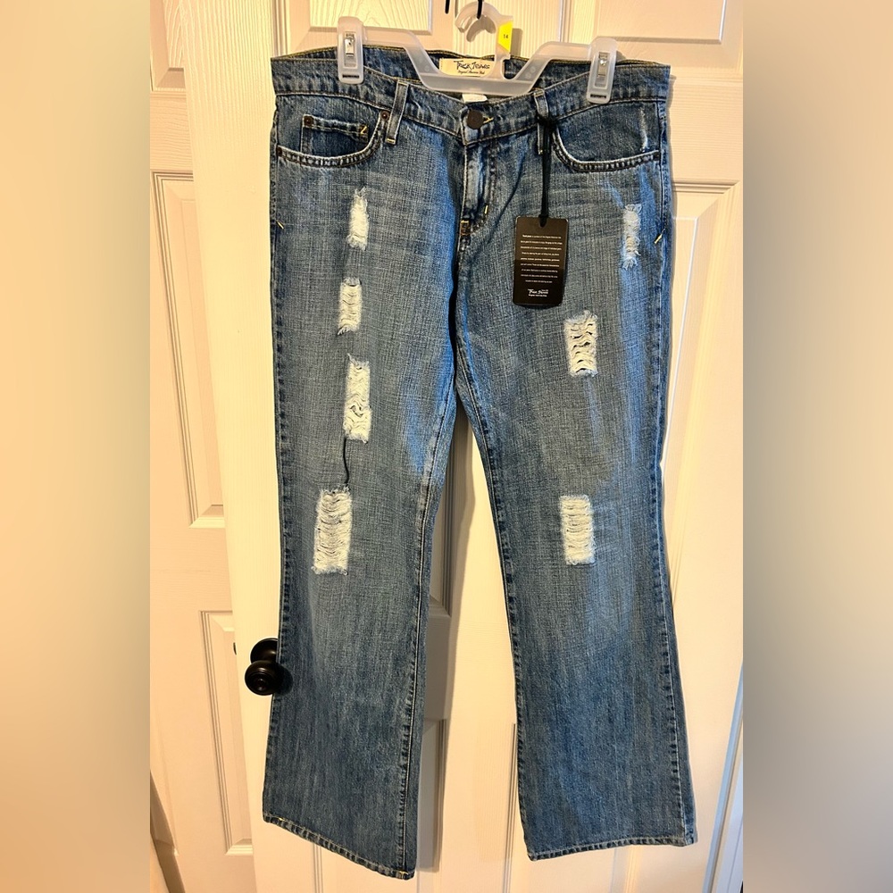 Distressed Blue Jeans